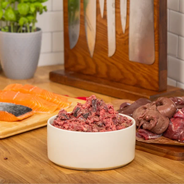 The Dogs Butcher ~ Salmon & Wild Venison with lamb offal 80.10.10 (1KG)