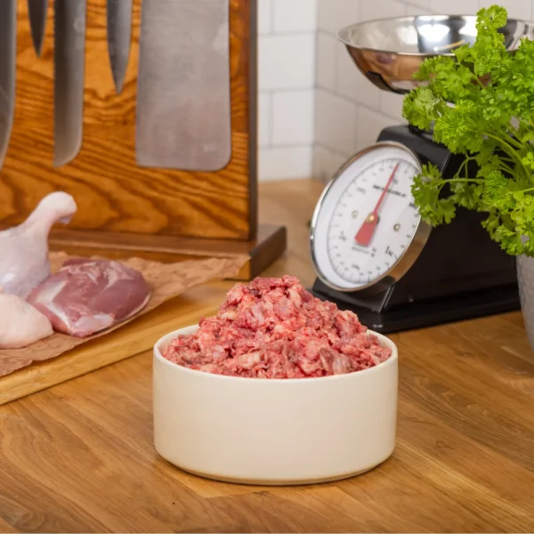 The Dogs Butcher Duck Carcass Mince approx 50% bone 1kg
