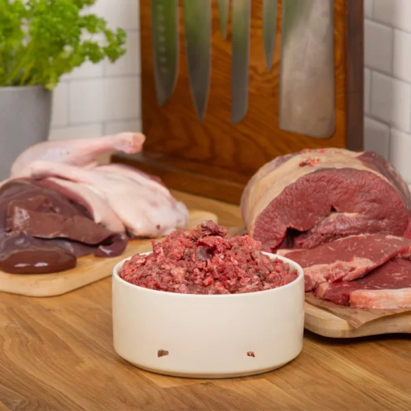 The Dogs Butcher  PUPPY FOOD  Ox Mince with Duck 80.10.10  1kg