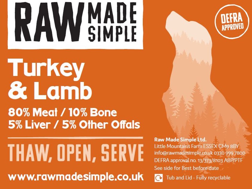 Raw Made Simple Turkey & Lamb 500g One Of The Family Raw Dog Food