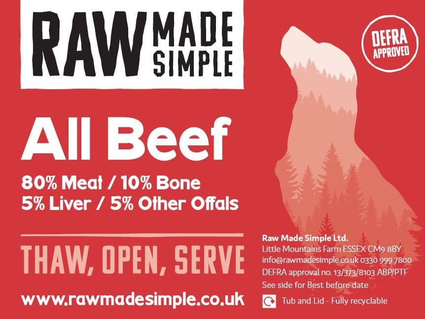 Raw Made Simple All Beef Mix 500g One Of The Family Raw Dog Food