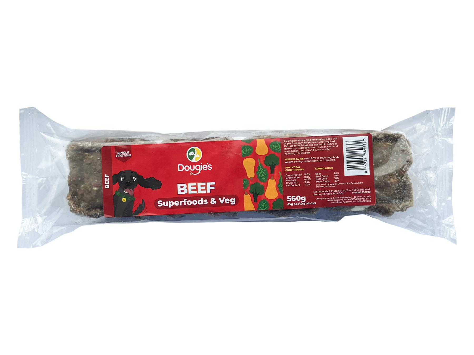 Dougies ~ Beef Superfood Complete 560g (4 x 140g individual Portions)