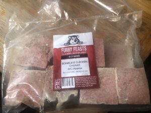 Furry Feasts ~ boneless chicken mince Chicken Chunks 1KG
