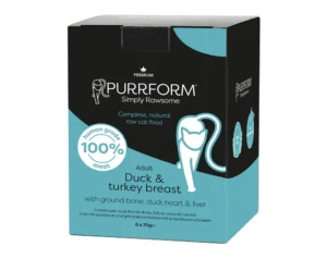 * NEW* Purrform POUCHES - Duck with Turkey Breast & Ground Bone with Duck Heart & Liver 6 x 70g POUCHES