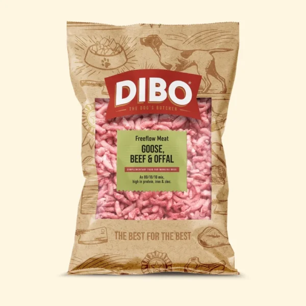 DIBO0029Goose_Beef_Offal *NEW* DIBO Free Flow Mince Goose, Beef & Offal 80/10/10 1kg