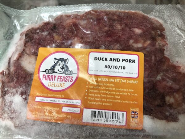 Furry Feasts ~ Deluxe Duck & Pork 80/10/10 (500g)
