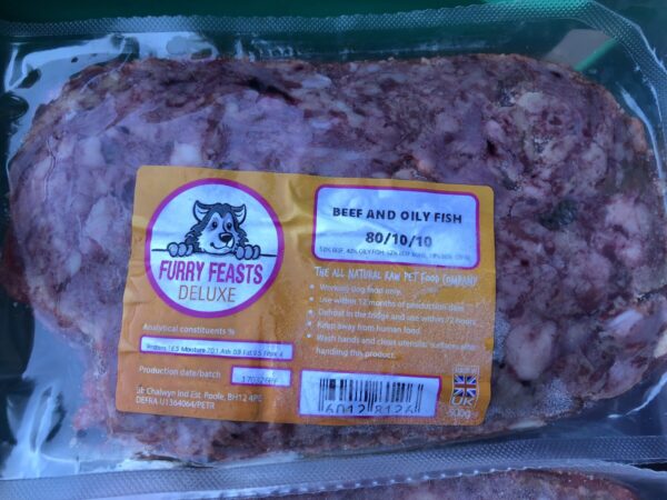 IMG_3713 Furry Feasts ~ Deluxe Beef & Oily Fish 80/10/10 (500g)