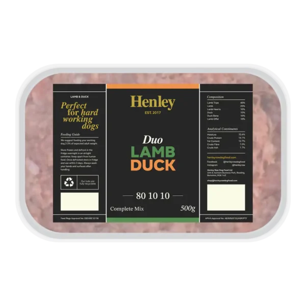 Henley ~ Duo Lamb & Duck 80/10/10 500g