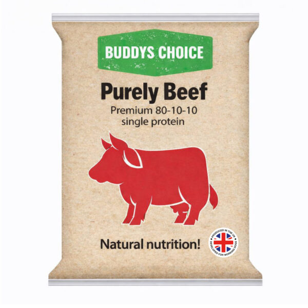 Purely-Beef Albion Pet Foods ~ Buddys Choice Purely Beef 80/10/10 454g