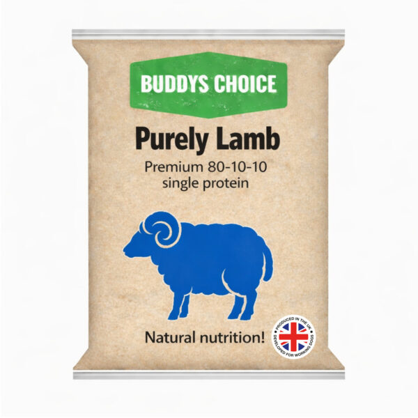 Purely-Lamb Albion Pet Foods ~ Buddys Choice Purely Lamb 80/10/10 454g