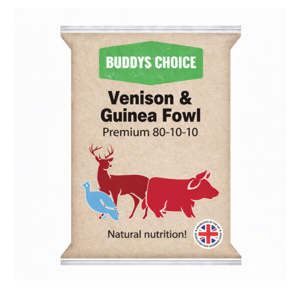 Albion Pet Foods ~ Buddys Choice Venison & Guinea Fowl  80/10/10 454g