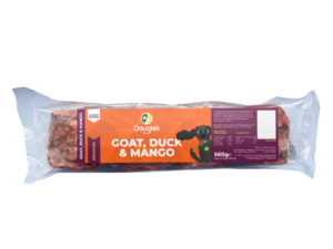 Dougies ~ Goat, Duck & Mango  560g (4 x 140g individual Portions) Limited Edition