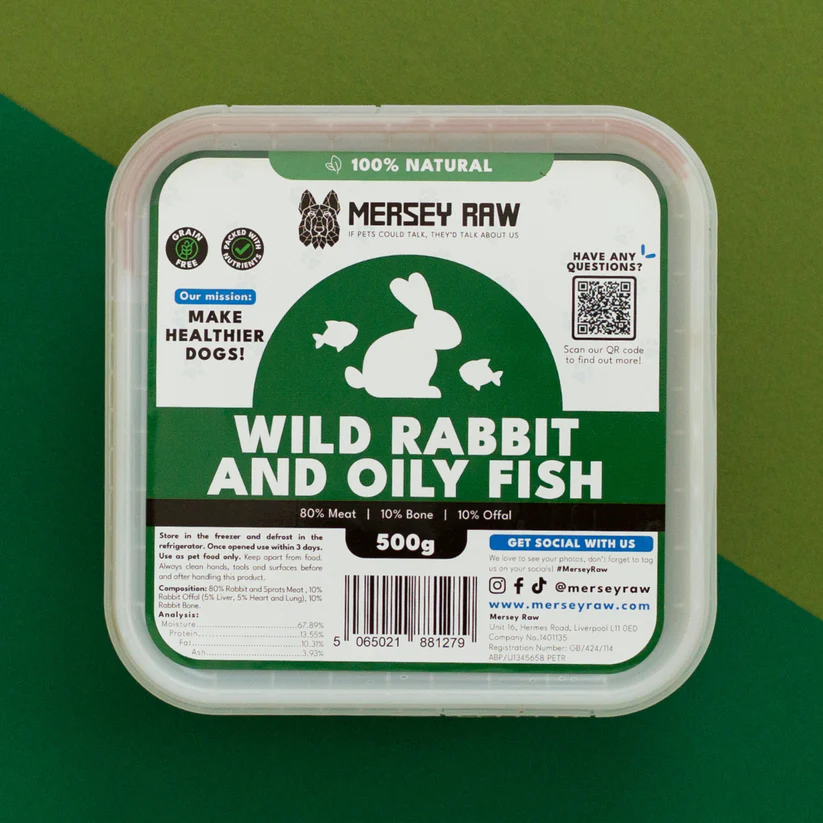 Mersey Raw ~ Rabbit & Oily Fish Complete 500g - One Of The Family Raw ...
