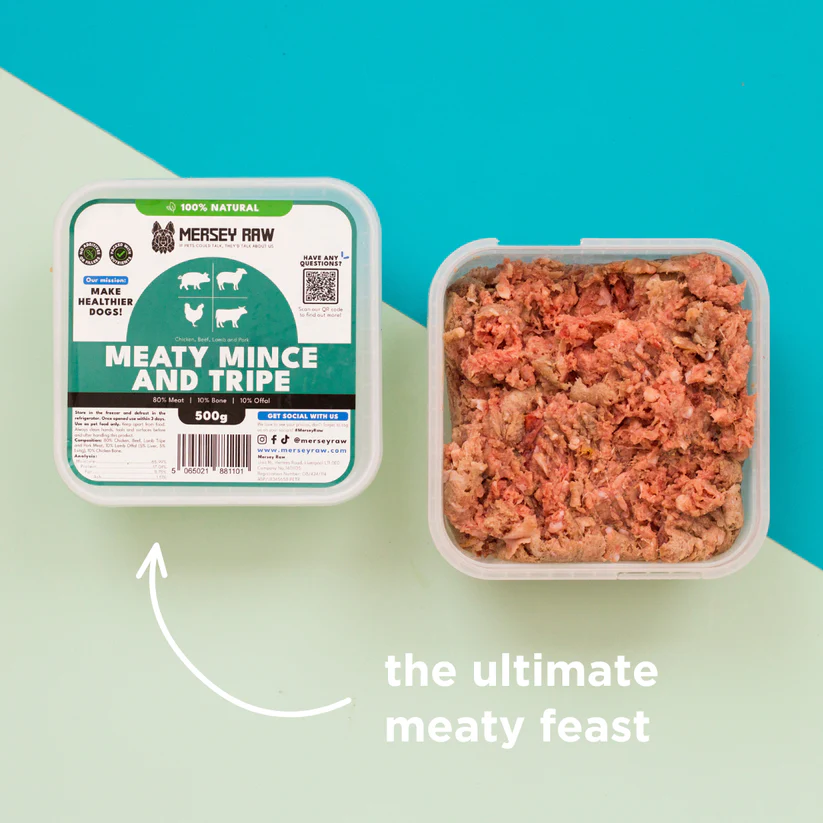 Meaty_Mince_Tripe_Raw_Dog_Food_500g_Frozen_Complete_Mince_Meat_80_10_10 Mersey Raw ~ Meaty Mince & Tripe 500g