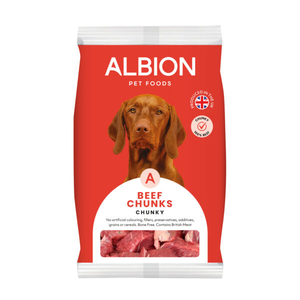 Beef-Chunky Albion Pet Foods ~ Beef Chunks 1KG