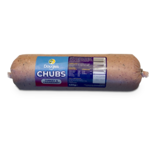 Dougies ~ Turkey & Cranberry  Chubb 450g